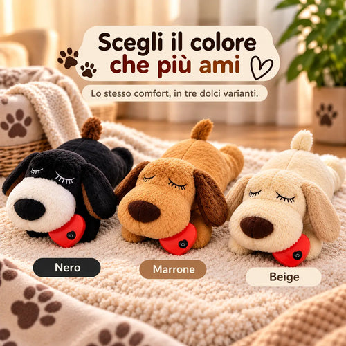 Peluche Calmante per Cani con Battito Cardiaco + Guida Digitale in Omaggio