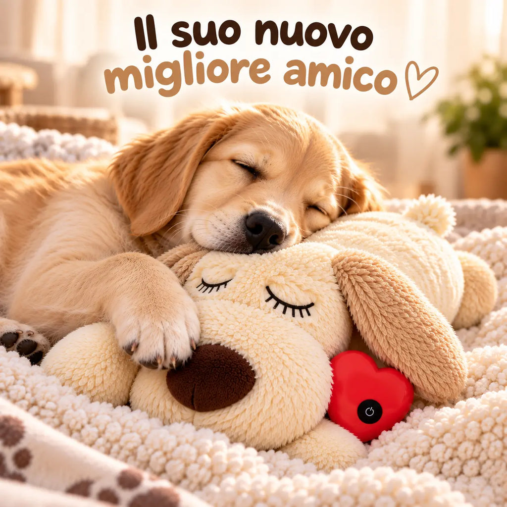 Peluche Calmante per Cani con Battito Cardiaco + Guida Digitale in Omaggio