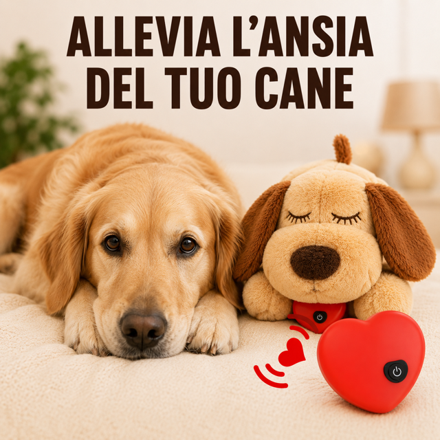 Peluche Calmante per Cani con Battito Cardiaco – Compagno Anti-Stress