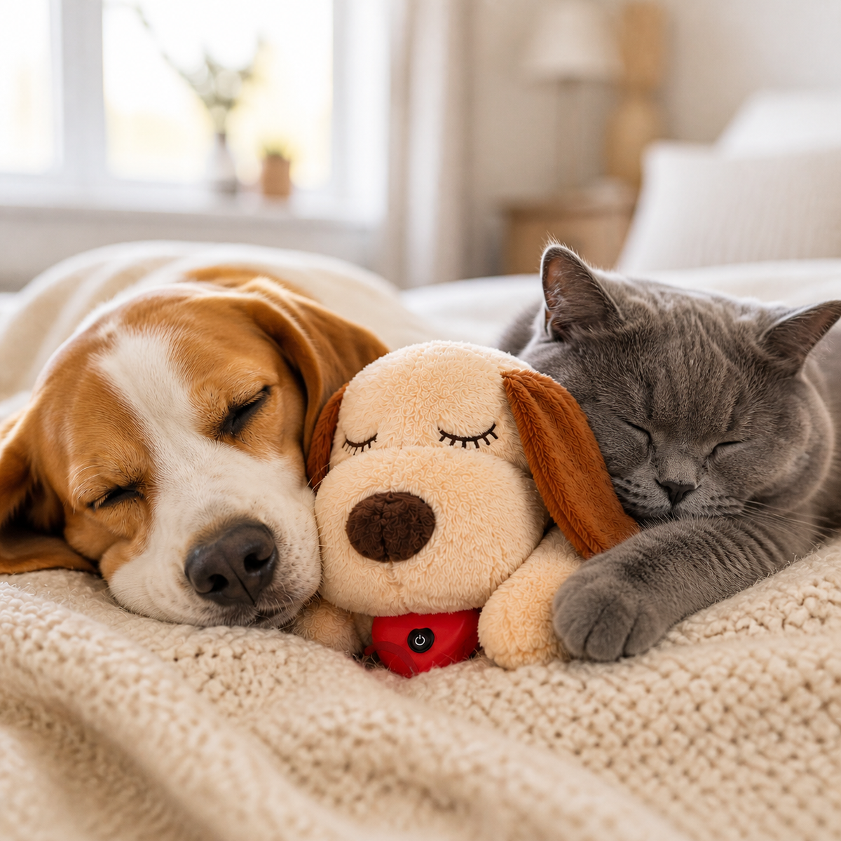 Peluche Calmante per Cani con Battito Cardiaco + Guida Digitale in Omaggio